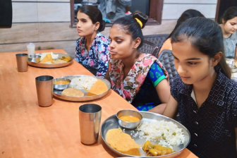 BLIND GIRLS EATING NUTRITIOUS MEAL AT BWS